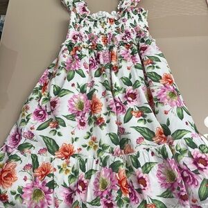 Janie and Jack Floral Dress with Pink and Orange Blooms